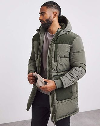 Jacamo Ripstop Padded Mid Length Coat