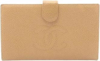 Chanel Pre-owned Long Wallet (Bi-fold) - Dames - Vintage Accessoires - Beige - ONE Size - Leer - Vintage