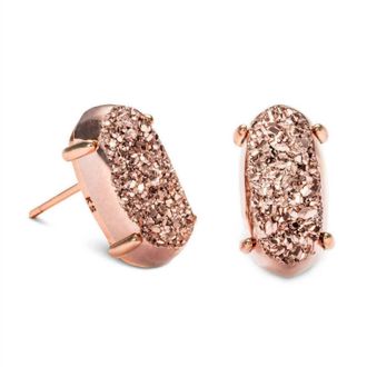Kendra Scott Womens Betty Drusy Stud Earring In Rose Gold