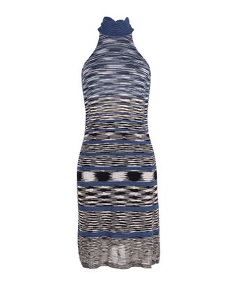 Missoni Missoni halterjurk met print in blauwe viscose