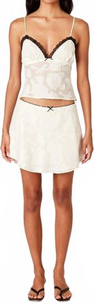Hazel Tiny Skort In Off White/black