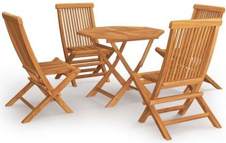 vidaXL Vidaxl - Conjunto De Comedor De Jard&iacute;n 5 Piezas Madera Maciza De Teca