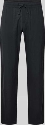 Jack & Jones Jack & Jones Hose aus Baumwoll-Leinen-Mix Modell KANE in Black, Gr&ouml;&szlig;e XXL