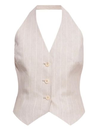 Max Mara Sauro pinstripe waistcoat - Neutrals