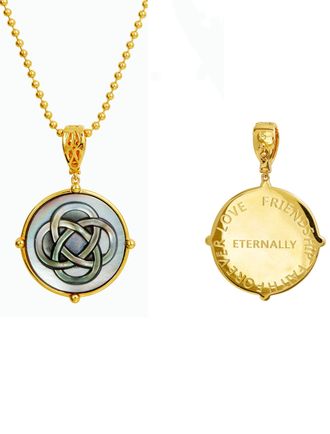 Savvy Cie Jewels 18K Gld Vermeil black MOP pend