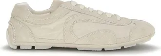 Prada Beige Calf Leather Bos Taurus Mens Sneakers
