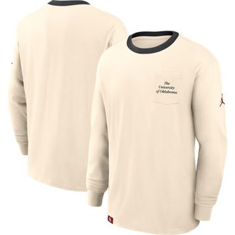 Jordan Brand Mens Jordan Brand Natural Oklahoma Sooners Athletic Prep Max90 Pocket Logo Long Sleeve T-Shirt at Nordstrom, Size Small