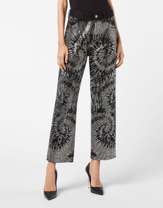 Philipp Plein Jeans Met Hoge Taille Tie Dye