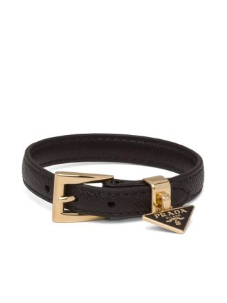 Prada Bracciale in pelle Saffiano - Oro