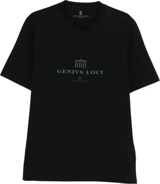 Brunello Cucinelli T-shirt met grafische print - Zwart