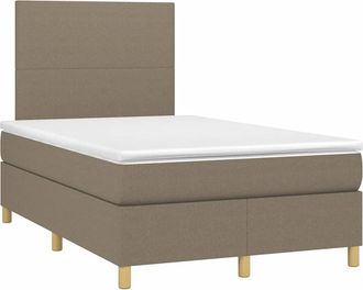 vidaXL Vidaxl - Cama Box Spring Con Colch&oacute;n Tela Gris Taupe 120x190 Cm