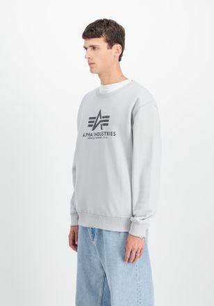 Alpha Industries Sweatshirt ALPHA INDUSTRIES Basic Sweater, Herren, Gr. 3XL, grau (pastel grau), angeraute Sweatware, Obermaterial: 100% Baumwolle, bedruckt, normal no