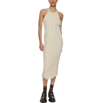Patrizia Pepe Slim-fit Midi Jurk - Dames - Casual kleedjes - Beige - XL - Kleedjes