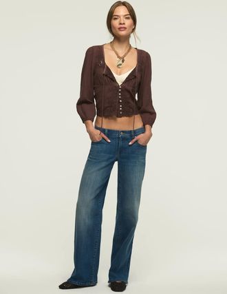 Lucky Brand Womens Mid Rise Sweet Wide Leg