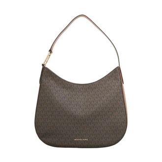 Michael Kors Shoulder Bags, female, Brown, Size: ONE SIZE Black Faux Leather Shoulder Bag