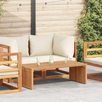 vidaXL Mesa Lateral De Jard&iacute;n Apilable Marr&oacute;n 110 X 55 X 35.5 Cm Vidaxl