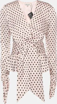 Ronny Kobo Ronny Kobo Pink/black Polka Dot Print Polyester Top
