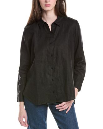 Eileen Fisher Eileen Fisher Petite Classic Collar Linen Long Shirt