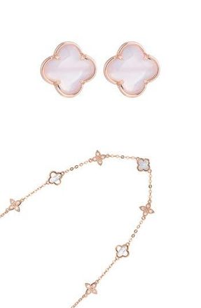 Adornia Clover Stud Earrings & Station Necklace Set in Gold at Nordstrom Rack