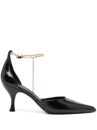 Ferragamo Pumps con logo inciso 80mm - Nero