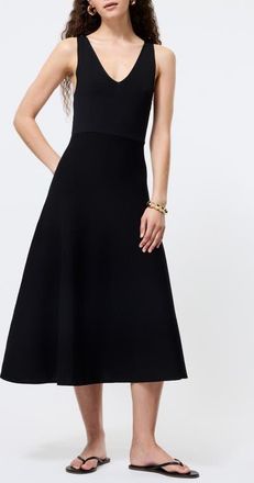 French Connection Knit Fit & Flare Midi Dress in Black at Nordstrom, Size Large