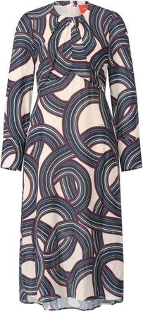 La DoubleJ Kleedjes, Dames, Veelkleurig, M, Midi-jurk die de taille accentueert