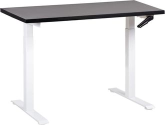 Beliani Beliani - Manually Adjustable Standing Desk Modern Office Square Feet 120 x 72 cm Black Top White Steel Frame destines