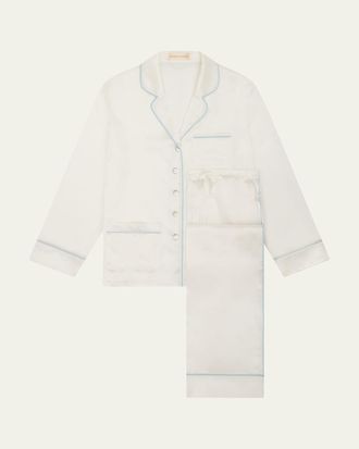 Olivia Von Halle Coco Solid Silk Satin Pajama Set