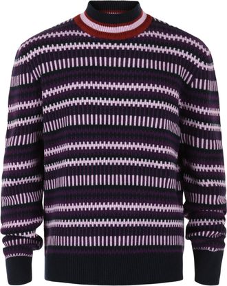 Ferragamo Striped Cashmere-Blend Sweater