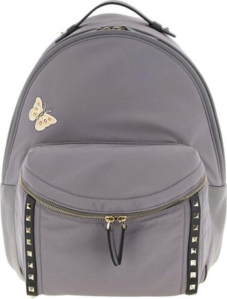 Valentino Garavani Stud Up Rugzak - Heren - Tassen - Grijs - Maat: ONE Size Zijde