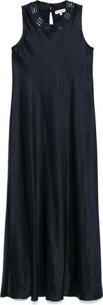 Antonelli Navy Blue Long Dress Neck Detail