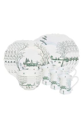 Juliska Country Estate Winter Frolic 16-Piece Dinnerware Set in Evergreen at Nordstrom
