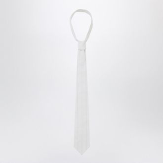 1989 STUDIO White Striped Tie