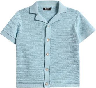 Next Kids Cotton Button-Up Shirt in Blue at Nordstrom, Size 18-24M