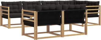 vidaXL Conjunto De Sof&aacute;s De Exterior 7 Uds. Blanco Y Negro Vidaxl