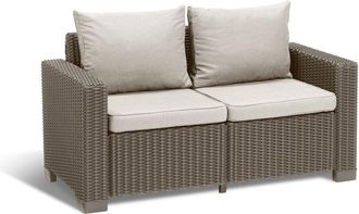 Dmora Dmora - Divano da esterno Rossa, Sofà da giardino, Divanetto outdoor, Divano per terrazzo, 141x68 h72 cm, Tortora