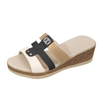 Generic 2026 Women Slippers Womens Summer Fashion Sandals with Open Toe Comfortable Beach (Black, 6.5)