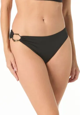 Carmen Marc Valvo Side Ring Bikini Swim Bottom in Black at Nordstrom, Size X-Small