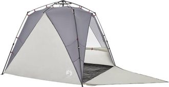 vidaXL vidaXL Tenda da Spiaggia 4 Persone Grigio Rilascio Rapido Impermeabile