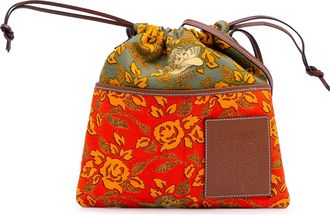 Loewe Pre-owned Womens Floral Print Drawstring Bag - Red Textile - One Size