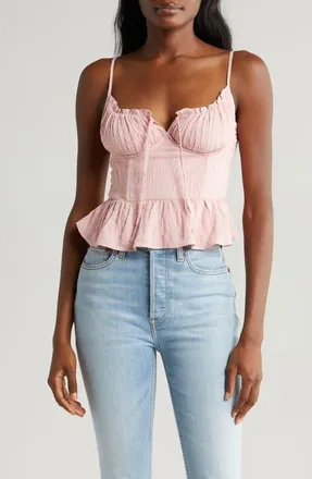 All in Favor Peplum Bustier Camisole in Pink at Nordstrom, Size X-Large