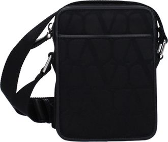 Valentino Garavani Zwarte Stoffen Schoudertas