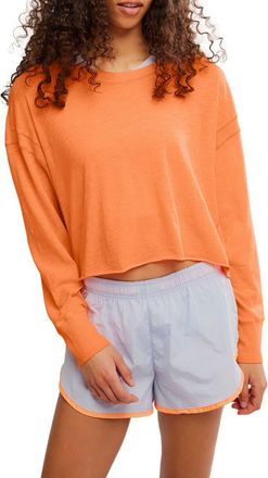 Free People FP Movement My Time Layer Open Back Crop Top in Burning Up at Nordstrom, Size X-Large