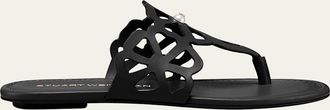 Stuart Weitzman Jasmine Leather Cutout Thong Sandals