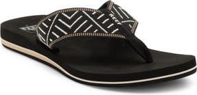 Reef Spring Woven Strap Flip Flop in Black/cream at Nordstrom Rack, Size 11