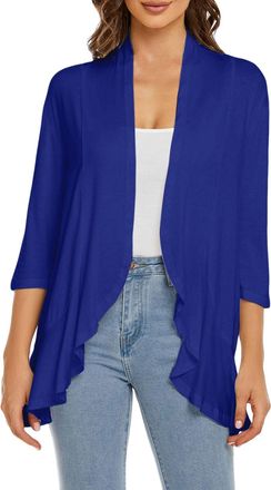 Generic WomenS Soft Long Sleeve Waterfall Cardigans Uk Beach Cover Ups For Women Uk Lightweight-Draped Open Front Cardigan Dusters Coat Soft Comfort Thin Jack