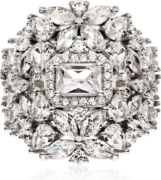 Ross-Simons Italian CZ Floral Ring in Sterling Silver