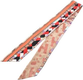 Herm&egrave;s Pre-owned Scarves, female, Brown, Size: ONE SIZE Pre-owned Silk Scarf