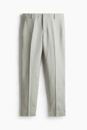 H&M Anzughose aus Leinen in Slim Fit - Hellgr&uuml;n