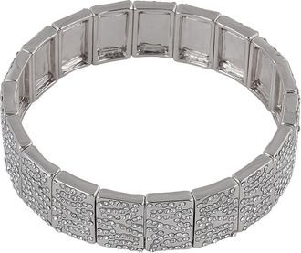 Shelli Segal Pav&eacute; Crystal Stretch Bracelet in Silver at Nordstrom Rack